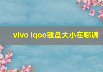 vivo iqoo键盘大小在哪调